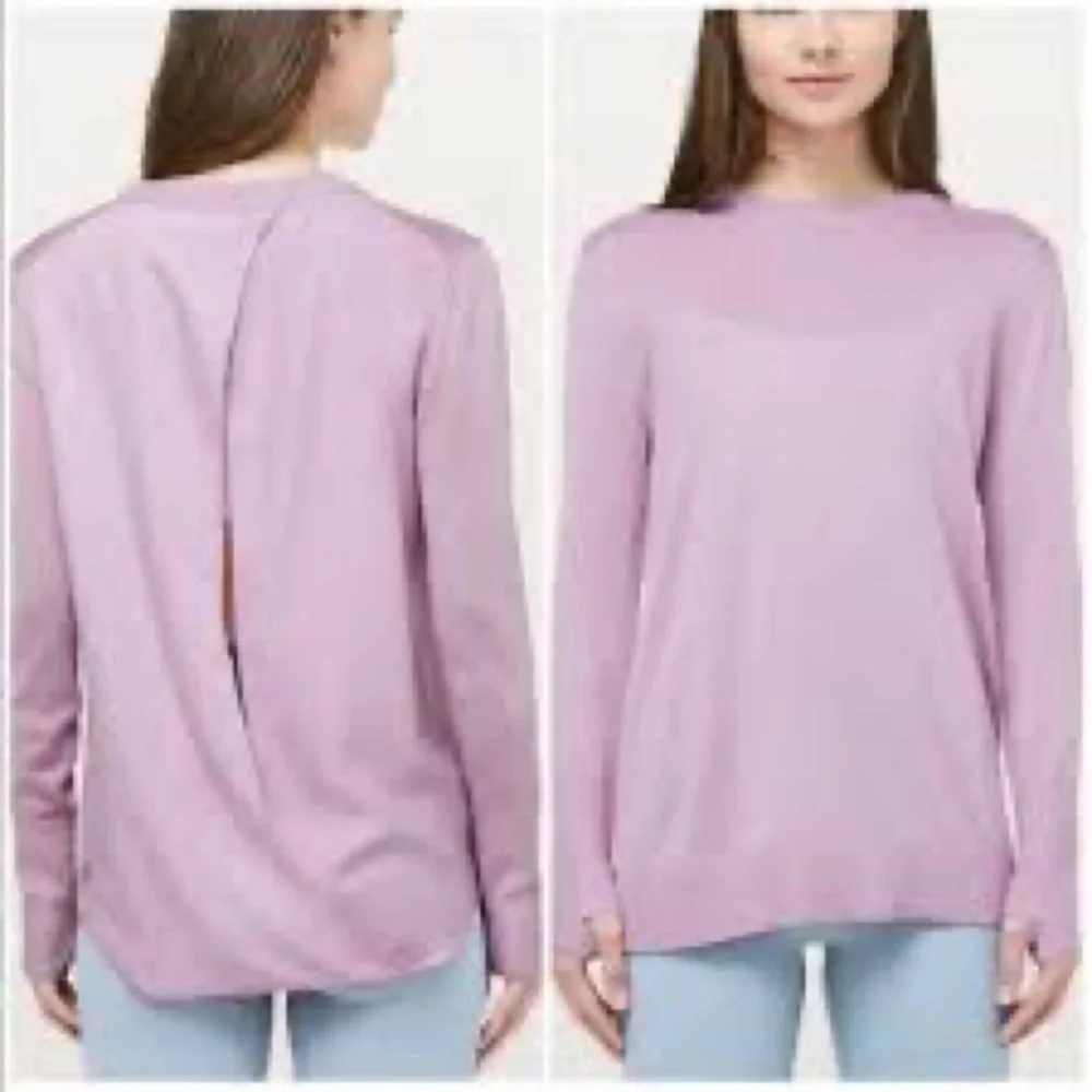 LULULEMON Lavender Still At Ease Antoinette Breezy Back Pullover Sweater Sz 8 - Picture 7 of 15